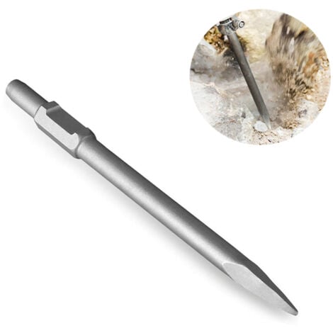YOZHIQU Ciseau pointu, 380x30 mm, avec manche hexagonal SDS 30 mm, ciseau professionnel de haute qualité pour creuser le béton des murs en ciment, adapté aux grands pics électriques 65A, 95A
