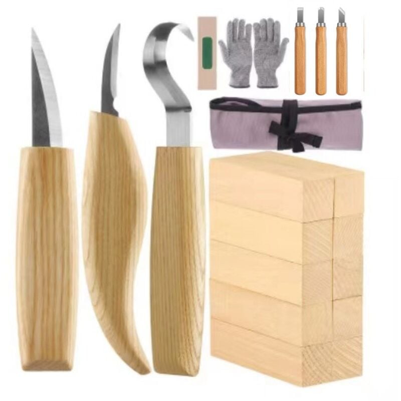Ciseaux à Bois 19Pièces Outils de Sculpture, Amélioré Ciseaux Bois pour la Sculpture Sur bois, Charpentiers, Outils de Sculpture