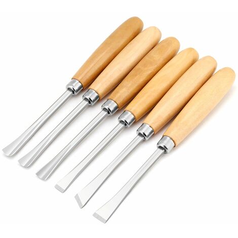 Ciseaux à Bois, 6pcs Ciseaux à Main à Bois Professionnels Outils de Sculpture sur Bois Bricolage pour Menuisiers, Sculpteurs, Artistes
