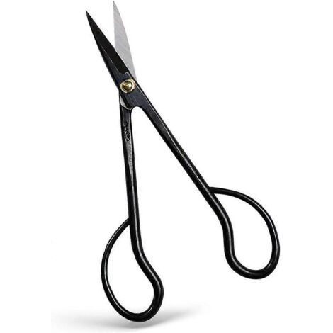 Ciseaux à bonsaï WJTG fabriqués au Japon, 180 mm (7 pouces), outils de jardin japonais pour bonsaï, sécateur - Manche long, noir-AquaForge