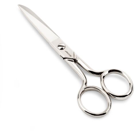 Ciseaux à coudre Castellana Arcos 502200 en acier forgé et mango 5" - 127 mm nickelé sous blister de 127 mm.