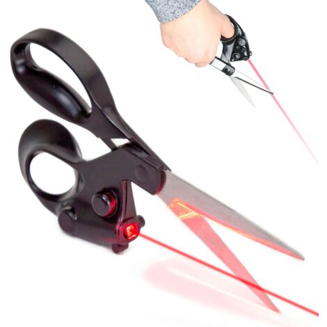 Ciseaux à guidage laser pour couture et bricolage – Lames en acier inoxydable – Découpe précise avec laser – Dimensions 85 x 215 x 27mm