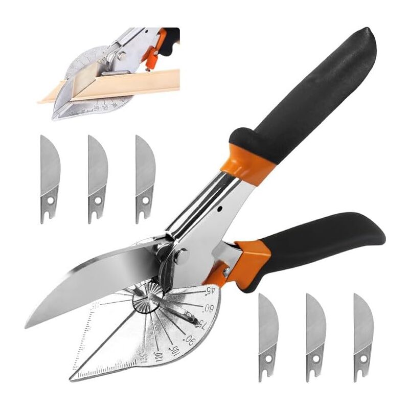 Ciseaux à onglets, Cisaille à Onglet à Angle 45 ° -135 °, Ciseaux à Goulotte Multifonction, cisaille à joint pour couper le bois tendre, le