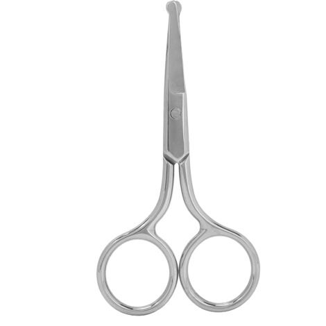 Ciseaux à Poils Nasaux en Acier Inoxydable, Embout Rond pour Sourcils, Moustache et Barbe (MJ-WB090)