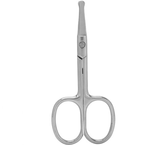 Ciseaux à Poils Nasaux en Acier Inoxydable, Embouts Ronds pour Sourcils, Moustache et Barbe (MJ-WB094)