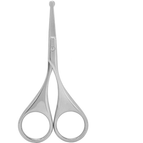 Ciseaux à Poils Nasaux en Acier Inoxydable, Pointes Rondes pour Sourcils, Moustache et Barbe (MJ-WB010)