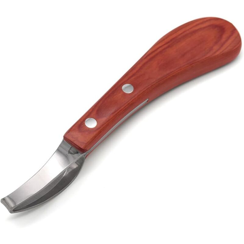 Ciseaux à sabots, couteau en acier inoxydable, manche en caoutchouc et bois, coupe-sabot multifonctionnel pour chevaux avec boucle, couteau à sabot,