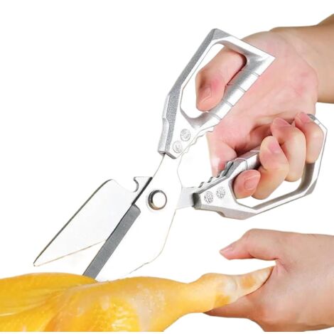 Ciseaux À Viande Robustes - Ciseaux De Cuisine En Acier Inoxydable Avec Ouvre-Bouteille, De Cuisine Pour Découper Les Os Fruits De Mer Poulet Et Grattoir À Écailles