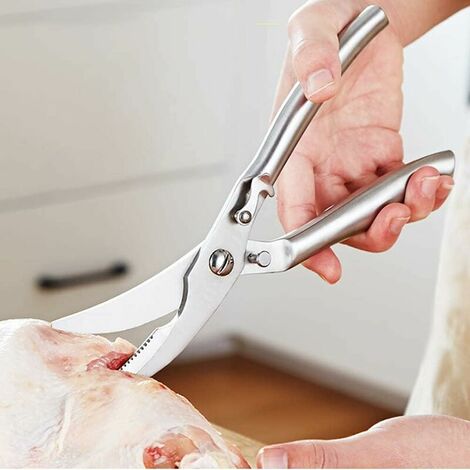 Ciseaux à Volaille, Ciseaux Cuisine Professionnel, Ciseaux à Volaille en Acier Inoxydable, Mécanisme à ressort, Durable, Pour Poulet,Les Os,Volaille,Viande,Les Légumes