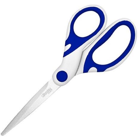 Ciseaux Candy Wonday droitiers bout pointus 21 cm bicolores - bleu