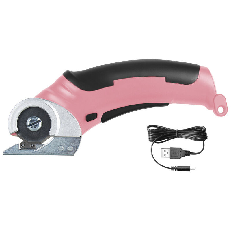 Ciseaux Couture Tissu 4.2V, Cutter Rotatif Électrique avec Batterie Intégrée, Puissant pour Tissu, Carton, Tapis, Cuir et Feutre, rose - Rosvola