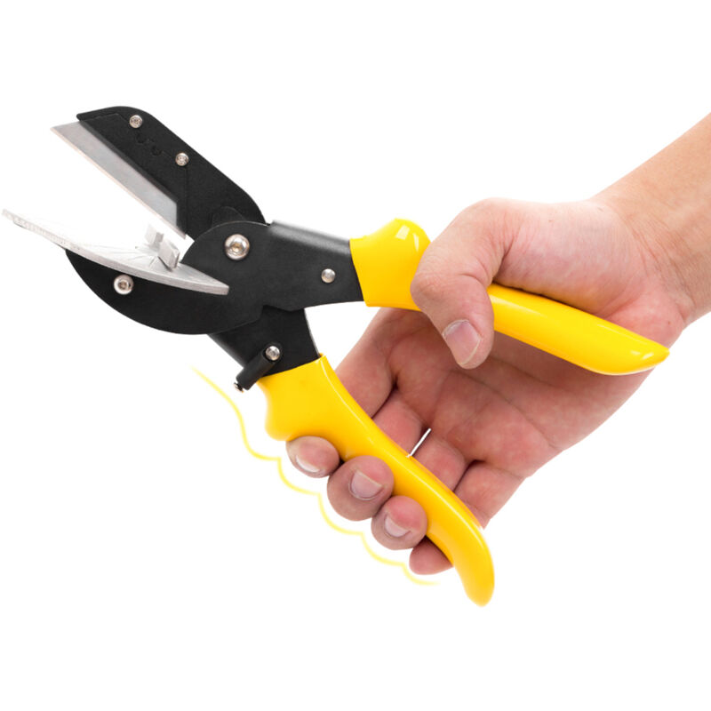 Sunxury - Ciseaux d'angle réglables de 45 à 135 degrés, verrouillage de sécurité, outils de cisaillement avec 10 lames de rechange, noir mat