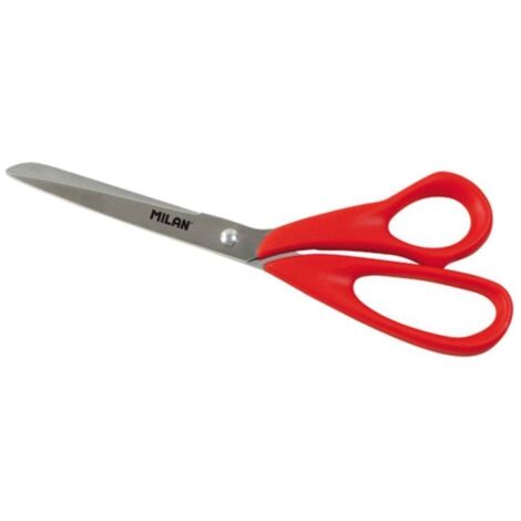 Ciseaux de bureau - MILAN - Rouge - Lame en acier inoxydable - Poignée en plastique - 26,5 cm