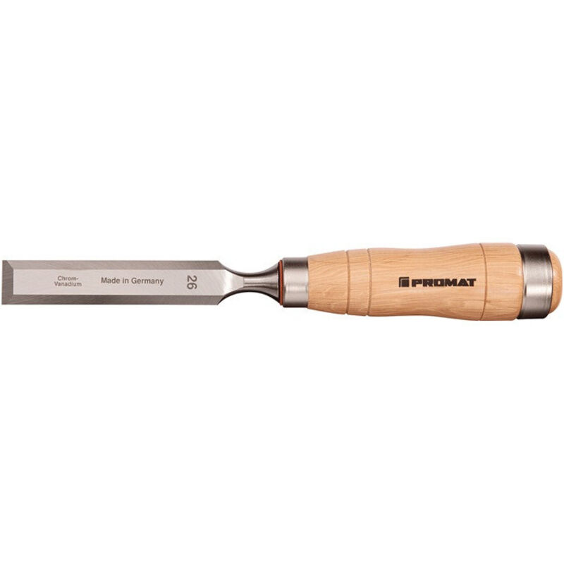 Promat - Ciseaux de charpentier l. 32 mm manche de force en hêtre blanc avec 2 viroles ac