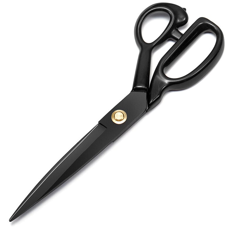 Ciseaux de couture professionnels en acier à haute teneur en carbone pour couper tissu, vêtements, cuir, matières premières (noir)
