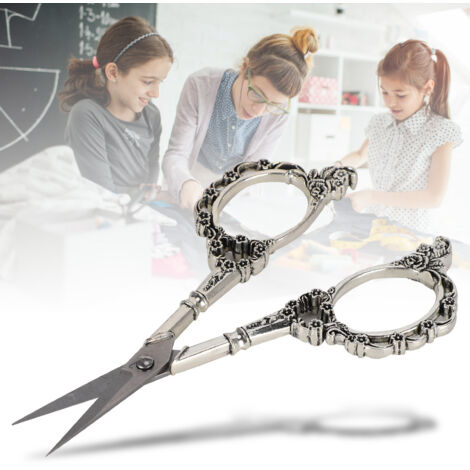 Ciseaux de Couture Rétro à Fleurs pour Broderie, Scrapbooking et Projets Créatifs