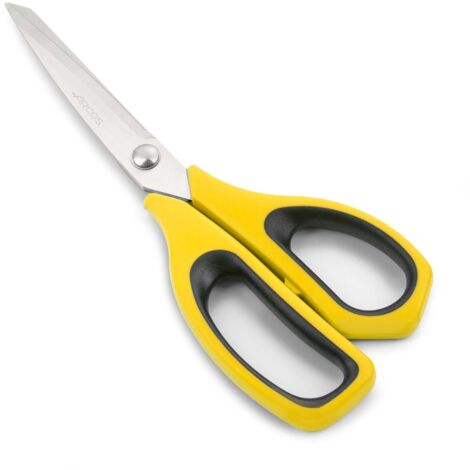 Ciseaux de cuisine Arcos 185725 en acier inoxydable et mango Polypropylène + 240 mm élastomère jaune sous blister.