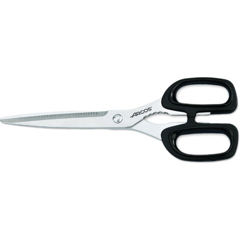 Ciseaux de cuisine Arcos 185900 en acier inoxydable et mango en polypropylène noir 220 mm en boîte.