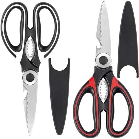 Ciseaux de cuisine multiusage,Lot de 2 ciseaux de cuisine polyvalents , ciseaux de cuisine tranchants en acier inoxydable