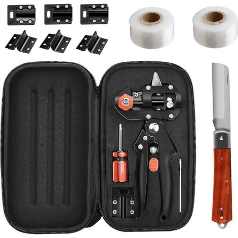 Ciseaux de Greffage Professionnels Parfaits pour le Jardinage l’élagage et le Greffage d’Arbres Fruitiers et de Plantes avec Couteau à Greffer et Accessoires