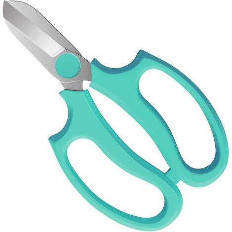 Ciseaux de jardin en acier de qualité supérieure, pour fleurs, fruits et feuilles. Sécateur manuel, outil de coupe idéal pour le jardinage et la réalisation de compositions florales. Turquoise.-AquaFo
