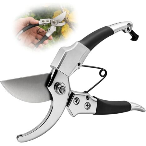 Ciseaux de Jardin Professionnels Bypass – Sécatuer pour Fleurs, Bonsaï, Plantes et Haies – Lames en Acier Inoxydable – Diamètre de Coupe 7 cm