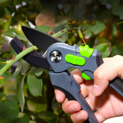 Ciseaux de Jardinage pour Taille des Arbres et des Buissons avec Dents Antidérapantes - Outil de Coupe Économiseur d'Effort pour le Jardinage -KZQ
