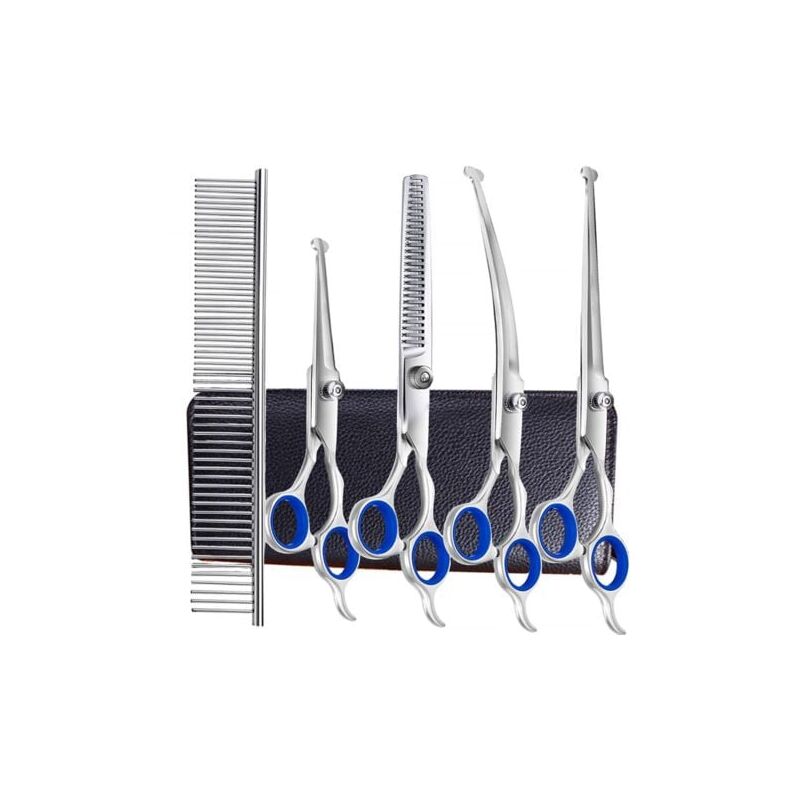 Fei Yu - Ciseaux de sécurité professionnels 6 en 1 en acier inoxydable 4CR pour chiens, chats et autres animaux