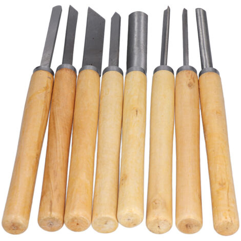 Ciseaux de tournage du bois, ensemble d'outils de séparation à rainure HHS, accessoires de Gouge pour sculpture sur bois 8 pièces