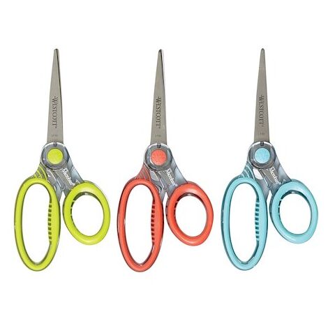 Ciseaux droitiers bouts pointus Microban X Westcott 18 cm - Lot de 3