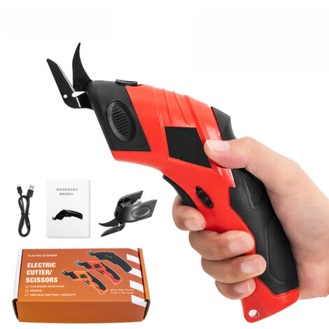 Ciseaux électriques 3,6 V pour la découpe de tissus, machine portable compacte et rechargeable pour la découpe de tissus et de cuir.