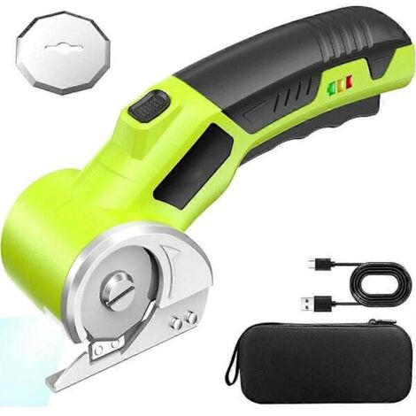 Ciseaux électriques sans fil, cutter rotatif rechargeable pour carton, avec lumière LED, plaque de carton mate