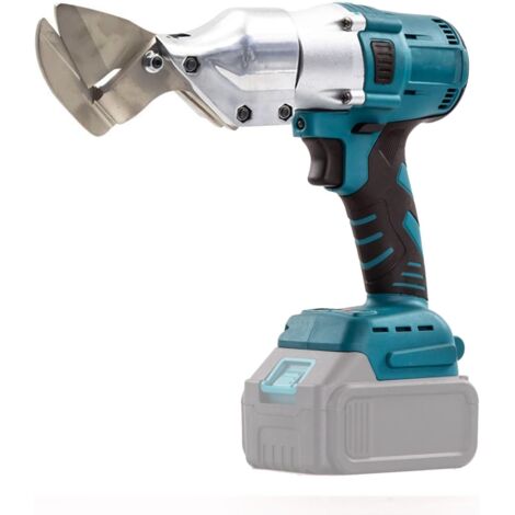 Ciseaux électriques sans fil pour Dewalt batterie 21 V, 300 N.m Ciseaux électriques sans balais avec tête rotative à 360 °, épaisseur de ciseaux max. 2 mm pour tôle, cuir moquette Bleu