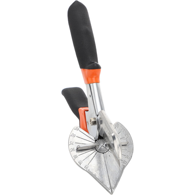 Sunxury - Ciseaux multi-angles 45 degrés 90 degrés, haute précision, échelle claire, outils de coupe pour bois fin, plastique rouge noir