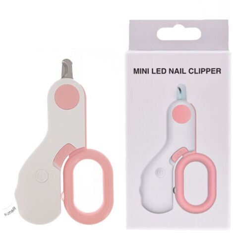 Ciseaux professionnels pour coupe-ongles pour chien et chat avec lumière LED Ciseaux à ongles pour animaux de compagnie pour chats Toilettage Griffe Ciseaux Produits pour animaux de compagnie Rose