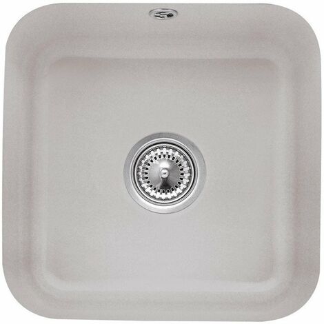Cisterna 50, Lavelli sottotop, 445 x 445 mm, Installazione sotto top in pietra naturale o ricostituita, Vasca sottotop inclusa Piletta automatica e set di fissaggio Biancaneve lucido