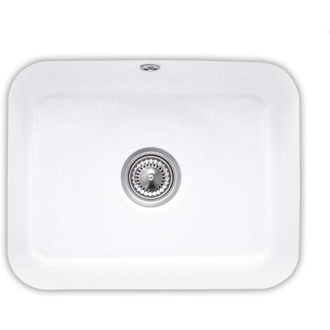 Cisterna 60C, Lavelli sottotop, 550 x 440 mm, Installazione sotto top in pietra naturale o ricostituita, Lavabo sottopiano Biancaneve lucido