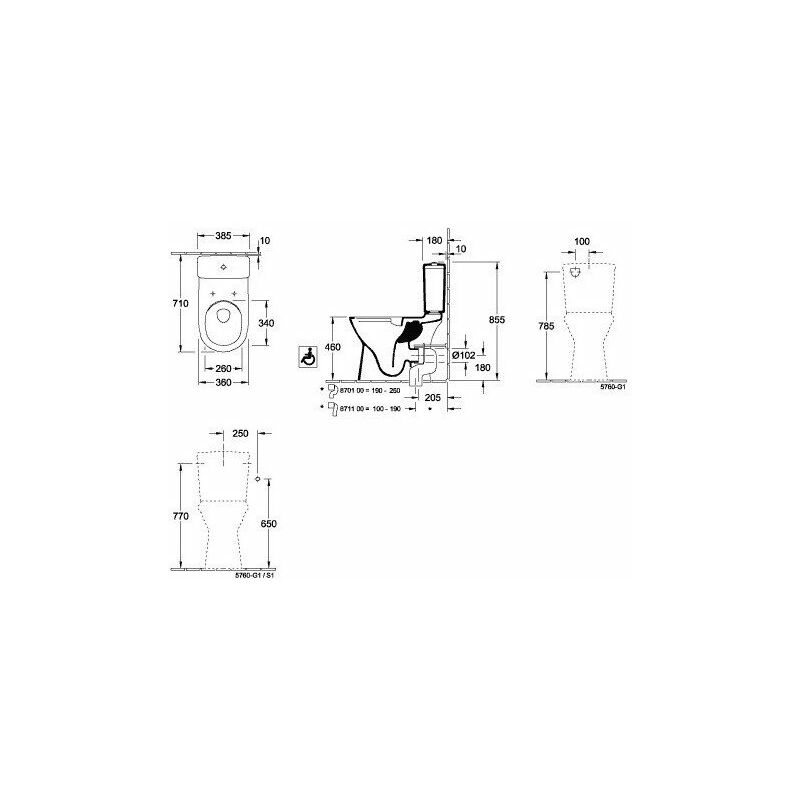 

Cisterna O.NOVO, entrada lateral, reversible blanco - Villeroy&boch