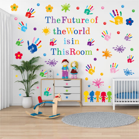 Citations d'impression à la main Autocollants muraux enfants décor