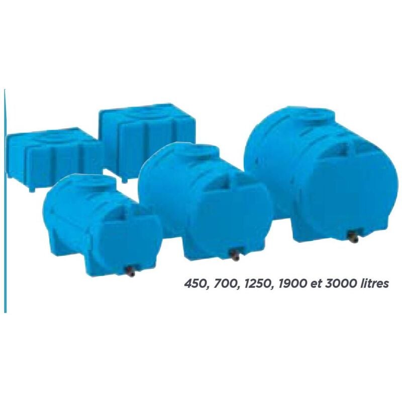 Plasteau - Citerne autoportante horizontale avec vanne 450 litres