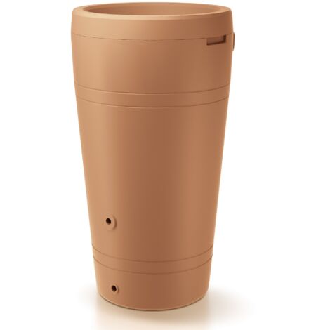 Citerne d'eau de pluie 230L – Dimensions 59,3x59,3x107 cm – Couleur orange – Récupérateur d'eau pour jardin – Prosperplast