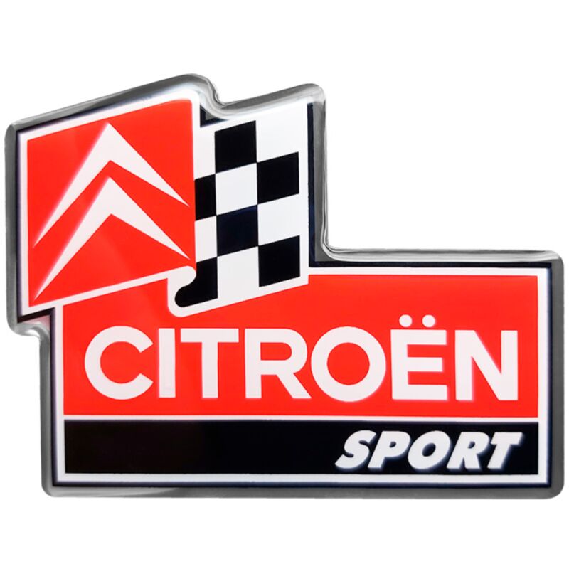 Citroen Sport Adesivo 3D Bandiera Scacchi, 50 x 66 mm
