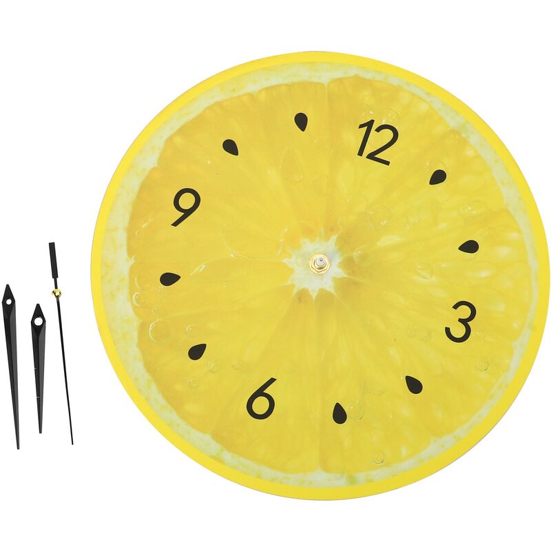 Citron Fruit Horloge Murale Citron Vert Cuisine Moderne Horloges DéCor à Salon Horloge de Fruits Tropicaux Mur Art Horloge
