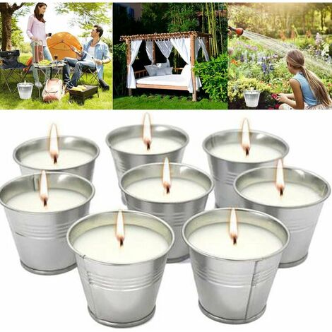 Citronella Candles, 8 Pieces Natural soy wax scented candles, functional decor and summer gift - perfect for camping, barbecue, backyard, bedroom, indoor and outdoor