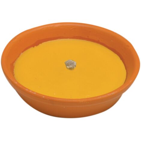 Citronella ciotola in coccio stoppino antivento   14 cm candele citronelle antizanzare