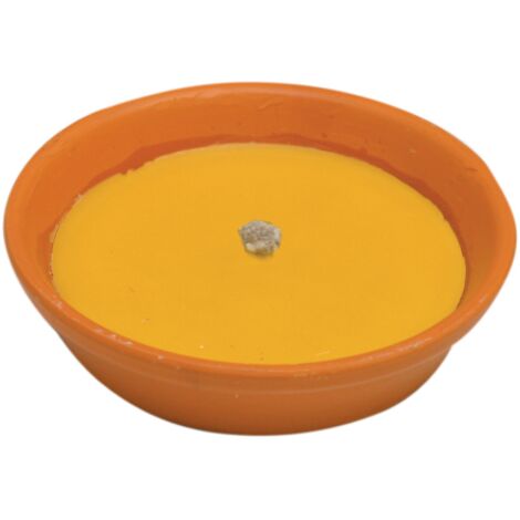 Citronella ciotola in coccio stoppino antivento   18 cm candele citronelle antizanzare