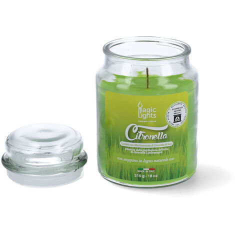 Citronella-Zitronella-Kerze im 510ml-Glas magic lights