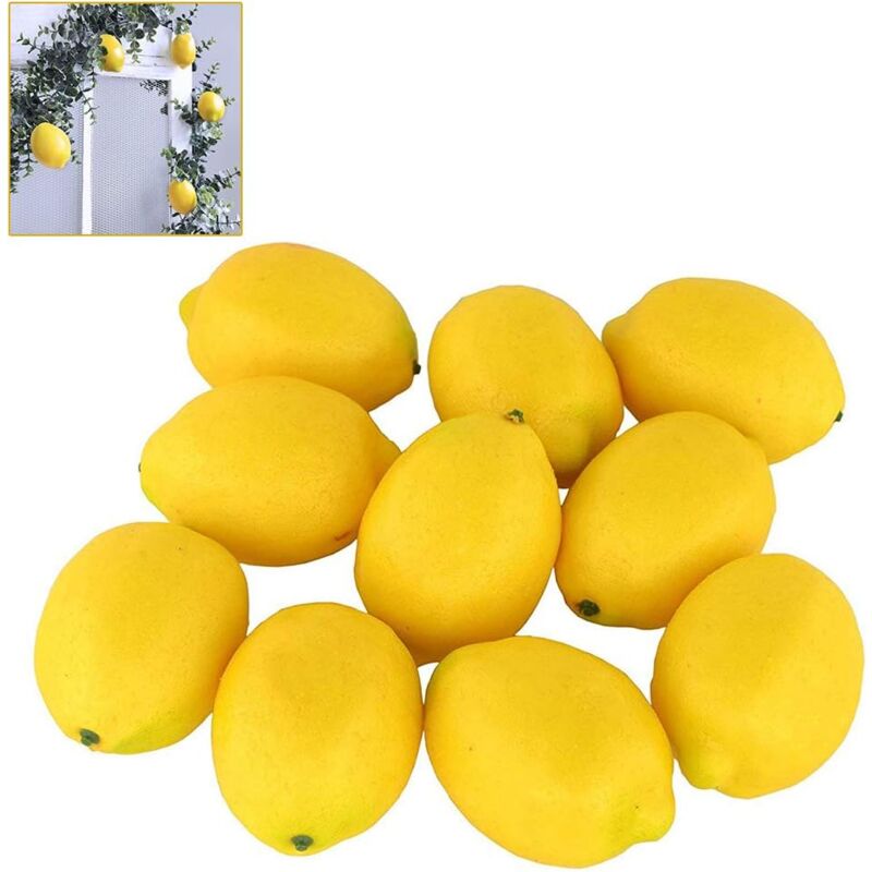 Citrons décoratifs 10 Morceaux de Fruits artificiels Légumes artificiels de Fruits Légumes pour la décoration de Cuisine à Domicile