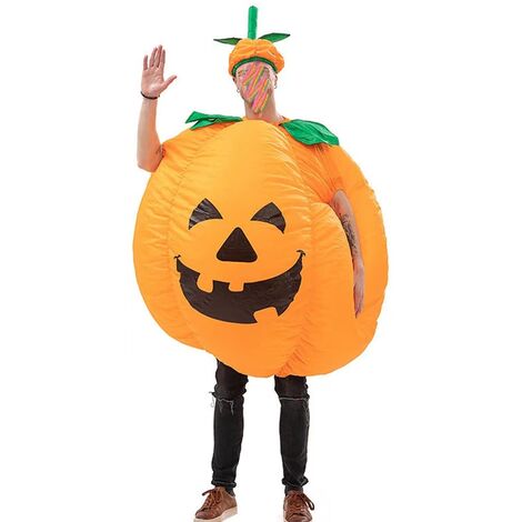 Citrouille Costume Gonflable Blow up Costume Orange Déguisement Adulte Combinaison Halloween Cosplay Outfit Cadeau
