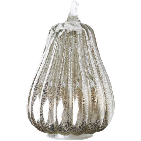 Citrouille décorative d'automne, élégantes guirlandes lumineuses en verre pour Thanksgiving, centre de table à LED, argent